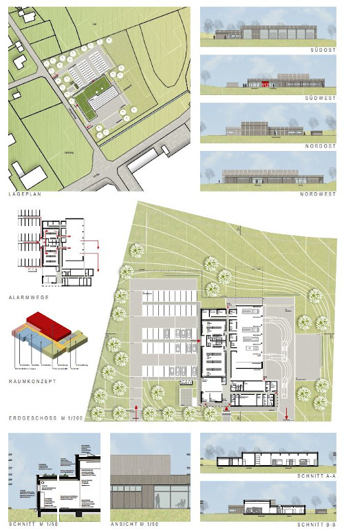 Realisierungswettbewerb Feuerwehrgerätehaus . Hüllhorst-Mitte